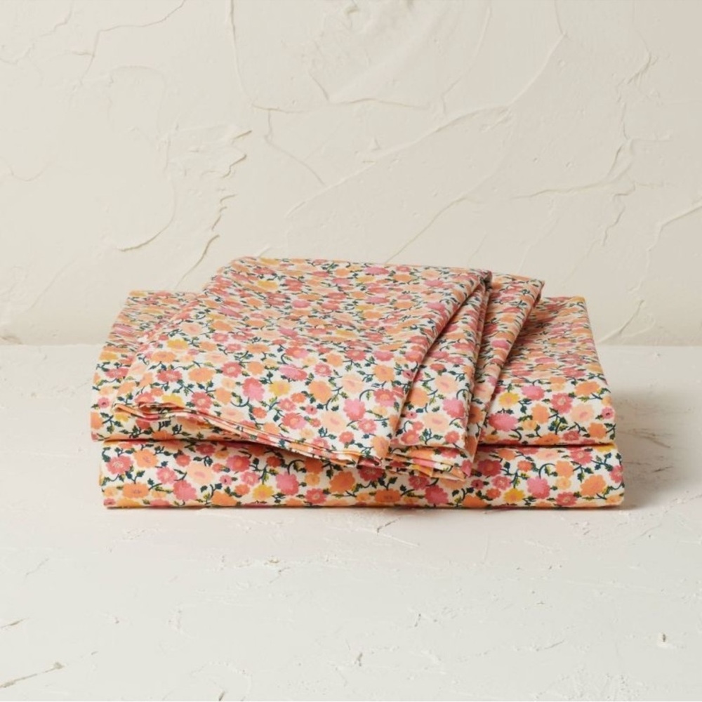 OPALHOUSE X JUNGALOW Printed Cotton Percale Sheet twin NWT